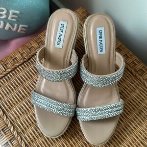 Worn once 9.5 Steve Madden Wedges that sparkle!!!